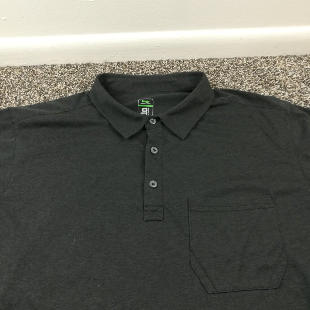 Stio Polo Shirt Divide Cotton Blend Black Gray Mens Large